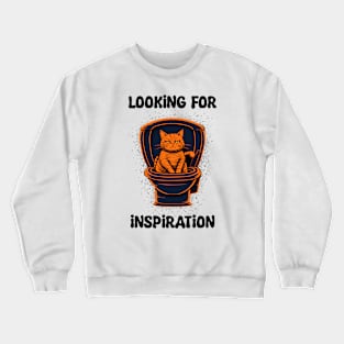 Orange cat looking for inspiration Crewneck Sweatshirt